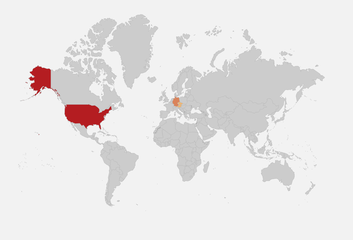 World wide dissemination of the Zacherle Family in 2000